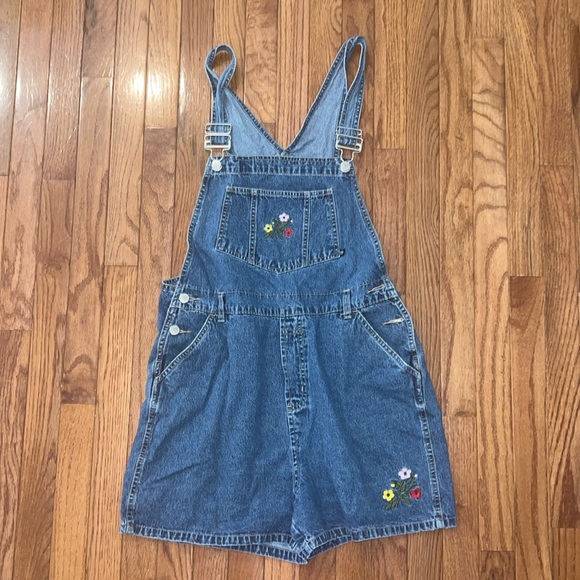 Juniors denim short overalls - Picture 1 of 4